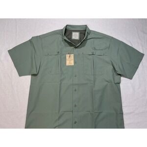 Ducks Unlimited Mens XL Short Sleeve Button Up Outdoor Shirt Green